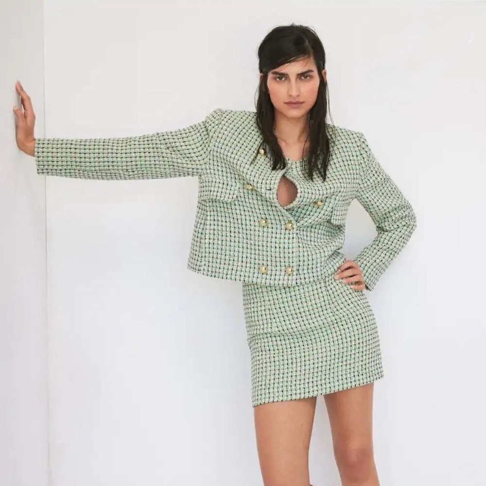 Mango Co-Ord Set Blazer Skirt New